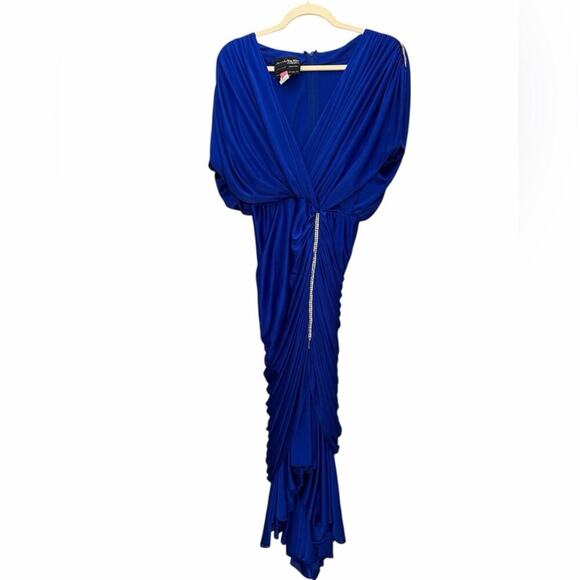 Shamash & Yofi Dresses & Skirts - Vintage Shamash and Yofi Creations Royal Blue Draped Dress Size 7/8 Ruched